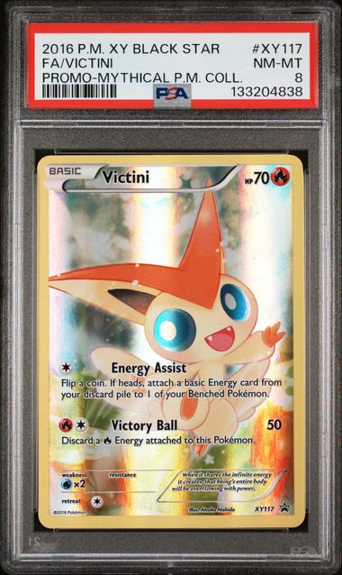 2016 XY PROMO #XY117 Full Art Victini Promo PSA 8 #133204838 Front
