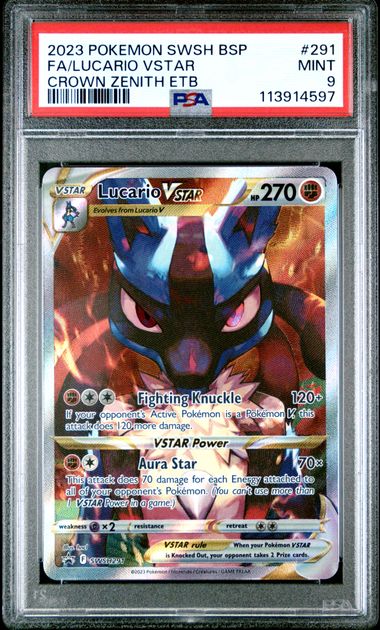 2023 SWSH Promo #291 Full Art LUCARIO VSTAR PSA 9 #113914597 Front