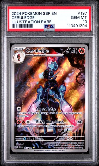 2024 Surging Sparks #197 Full Art Ceruledge PSA 10 #110491294 Front
