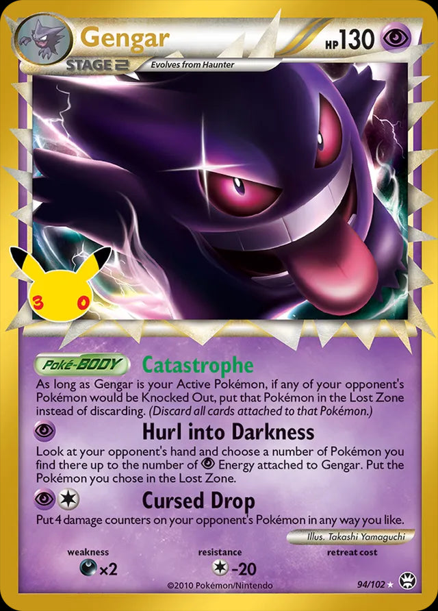 30th Celebration Gengar 94/102 Pokémon kaart