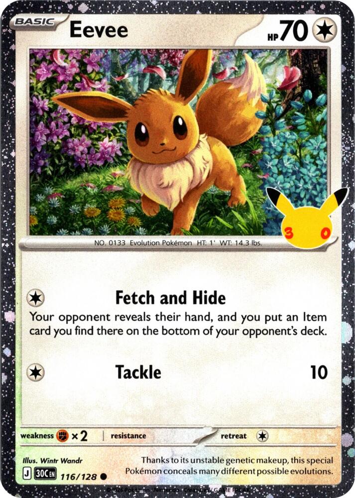 30th Celebration Cosmos Holo Eevee #116/128