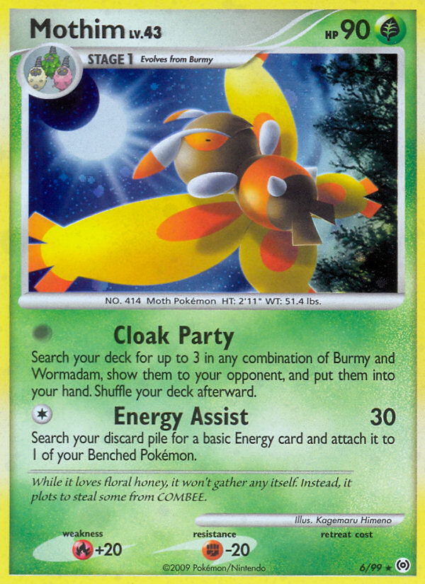Arceus Set Holo Mothim #6/99