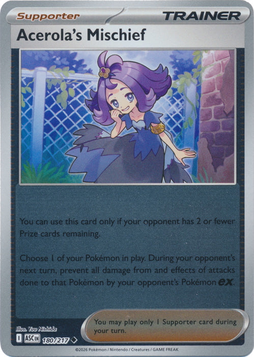 Ascended Heroes Acerola’s Mischief #180/217 Reverse Holo