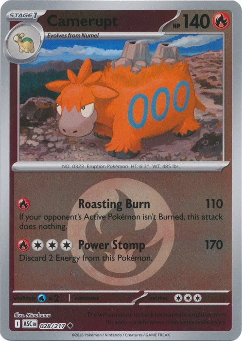Ascended Heroes Camerupt #028/217 Reverse Holo