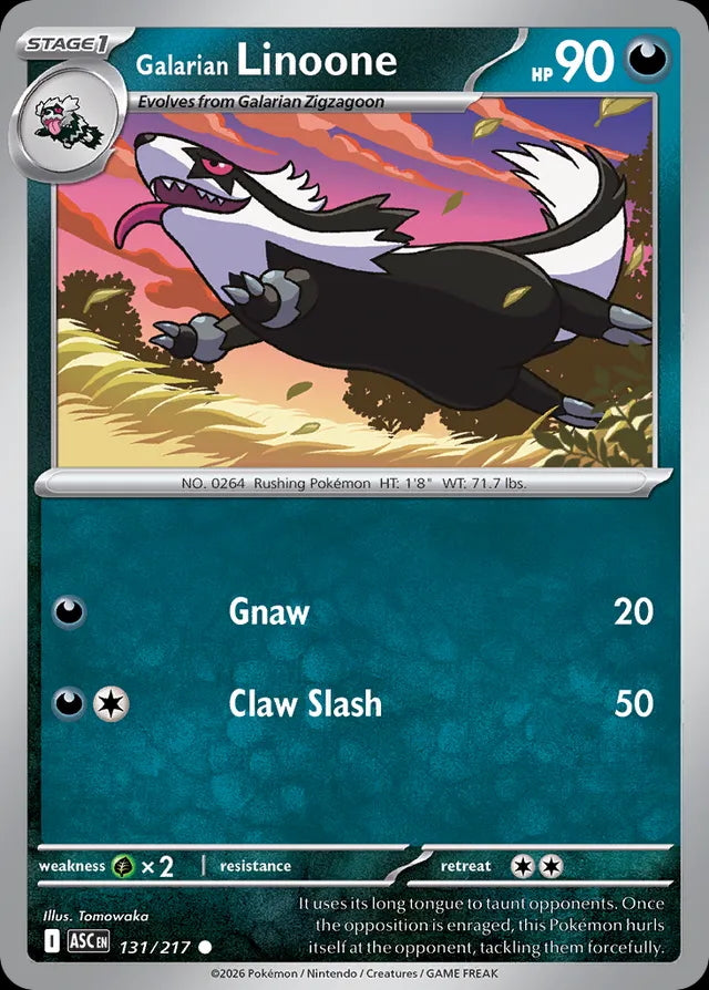 Ascended Heroes Galarian Linoone #131/217