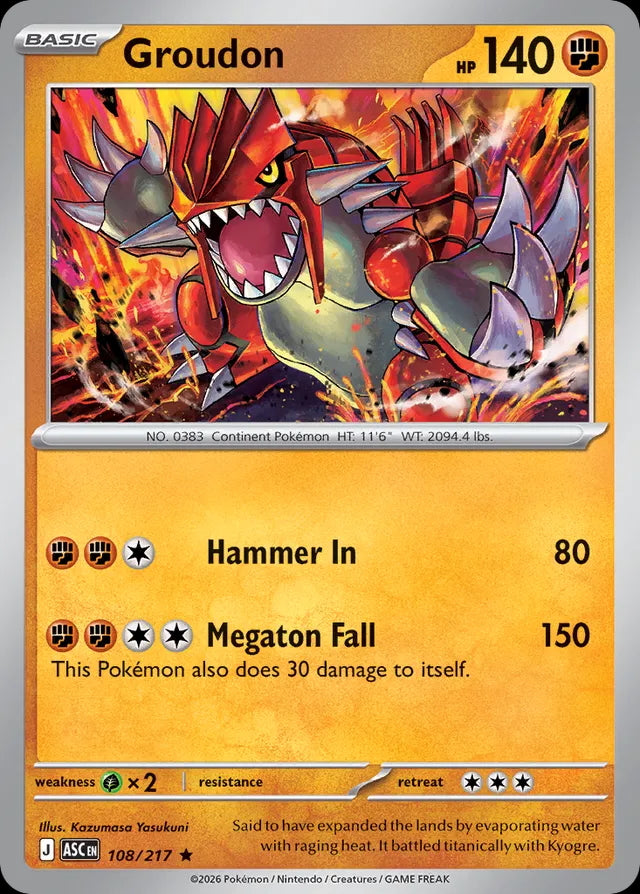 Ascended Heroes Holo Groudon #108/217