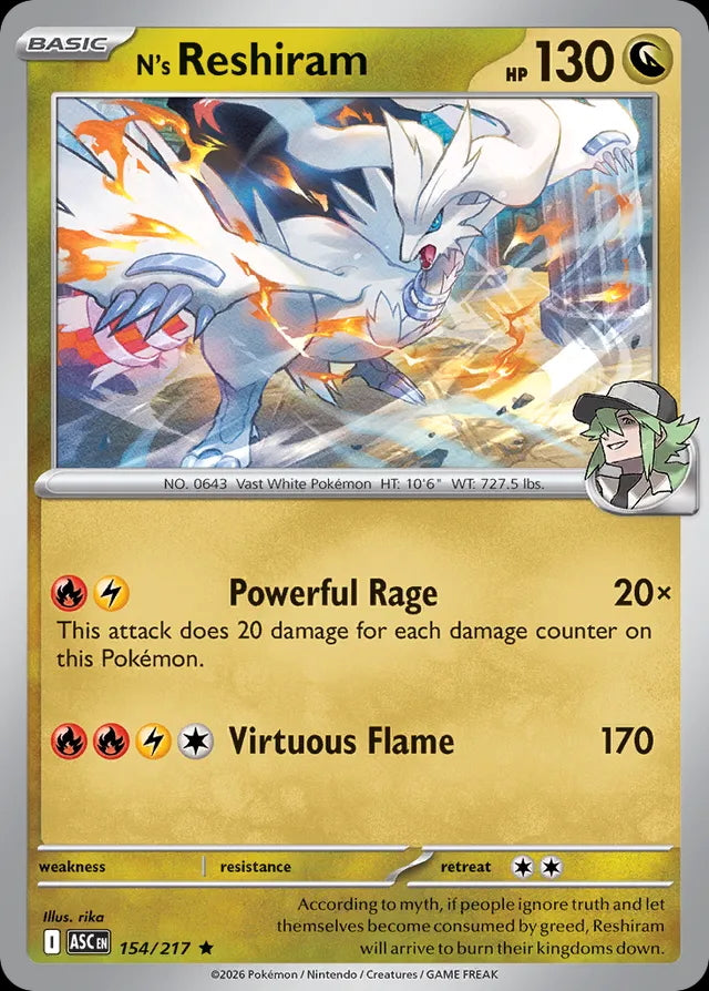 Ascended Heroes Holo N’s Reshiram #154/217