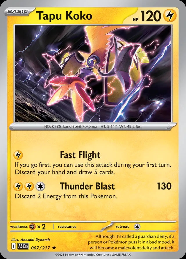 Ascended Heroes Holo Tapu Koko #067/217