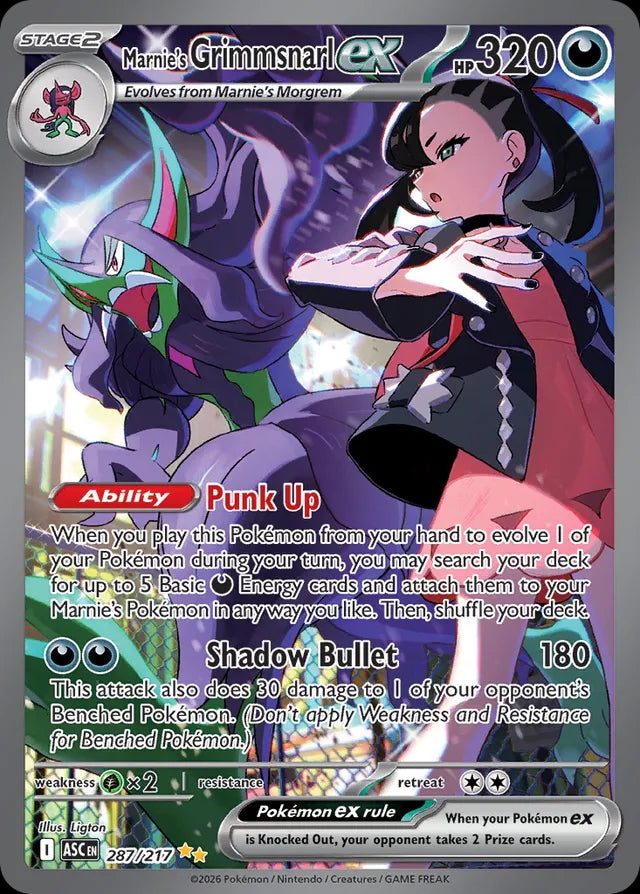 Ascended Heroes Marnie’s Grimmsnarl ex #287/217