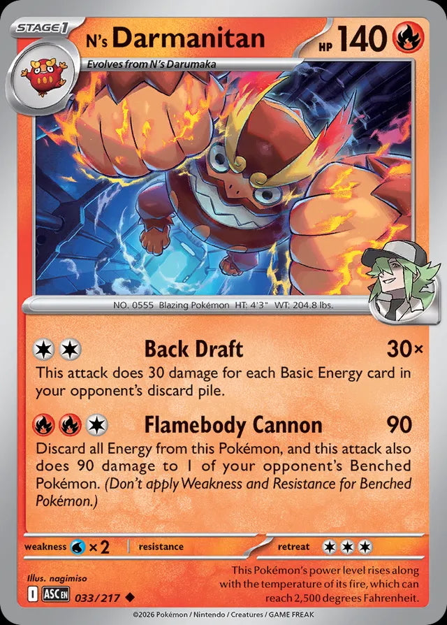 Ascended Heroes N’s Darmanitan #033/217