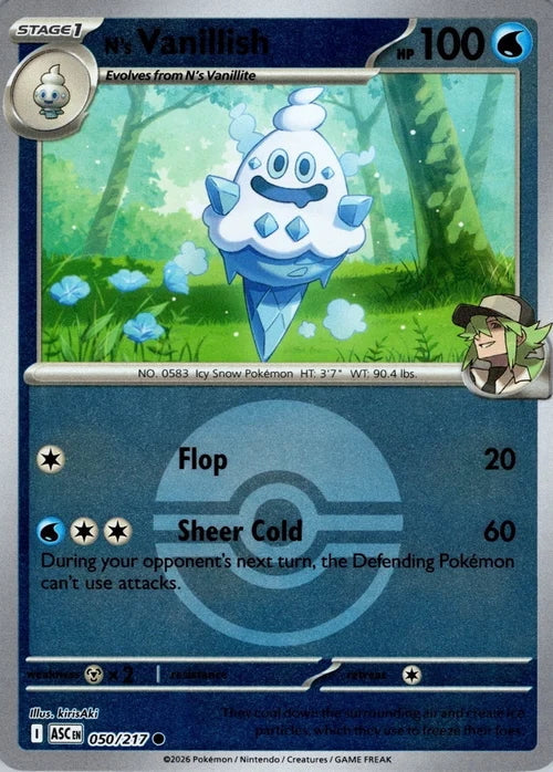 Ascended Heroes N’s Vanillish #050/217 Pokeball Reverse Holo