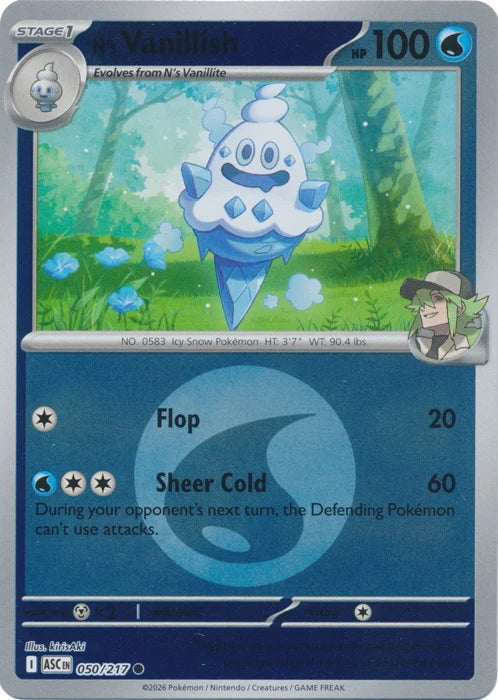 Ascended Heroes N’s Vanillish #050/217 Reverse Holo