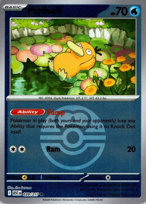 Ascended Heroes Psyduck #039/217 Pokeball Reverse Holo