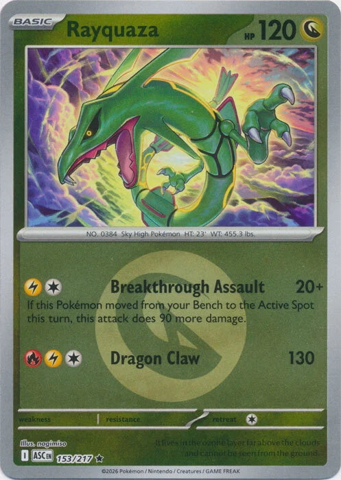Ascended Heroes Rayquaza #153/217 Reverse Holo