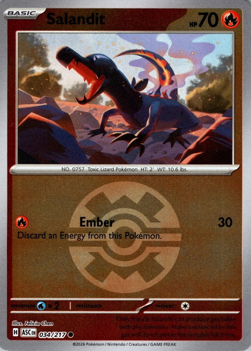 Ascended Heroes Salandit #034/217 Pokeball Reverse Holo