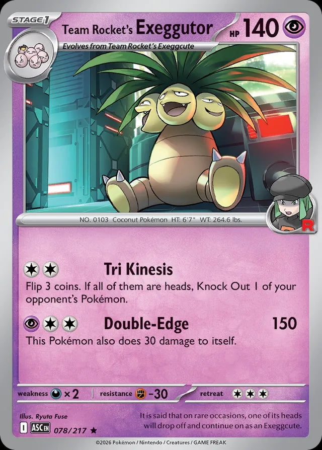 Ascended Heroes Team Rocket’s Holo Exeggutor #078/217