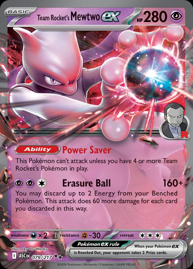 Ascended Heroes Team Rocket’s Mewtwo ex #079/217