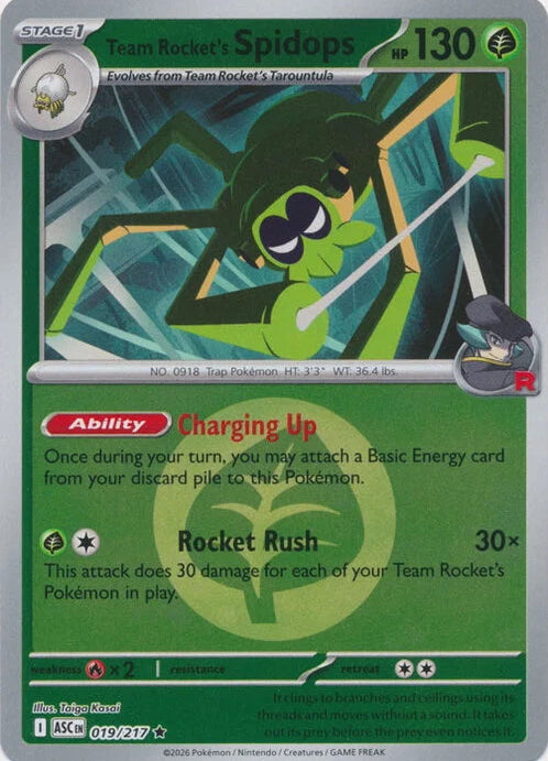 Ascended Heroes Team Rocket’s Spidops #019/217 Reverse Holo