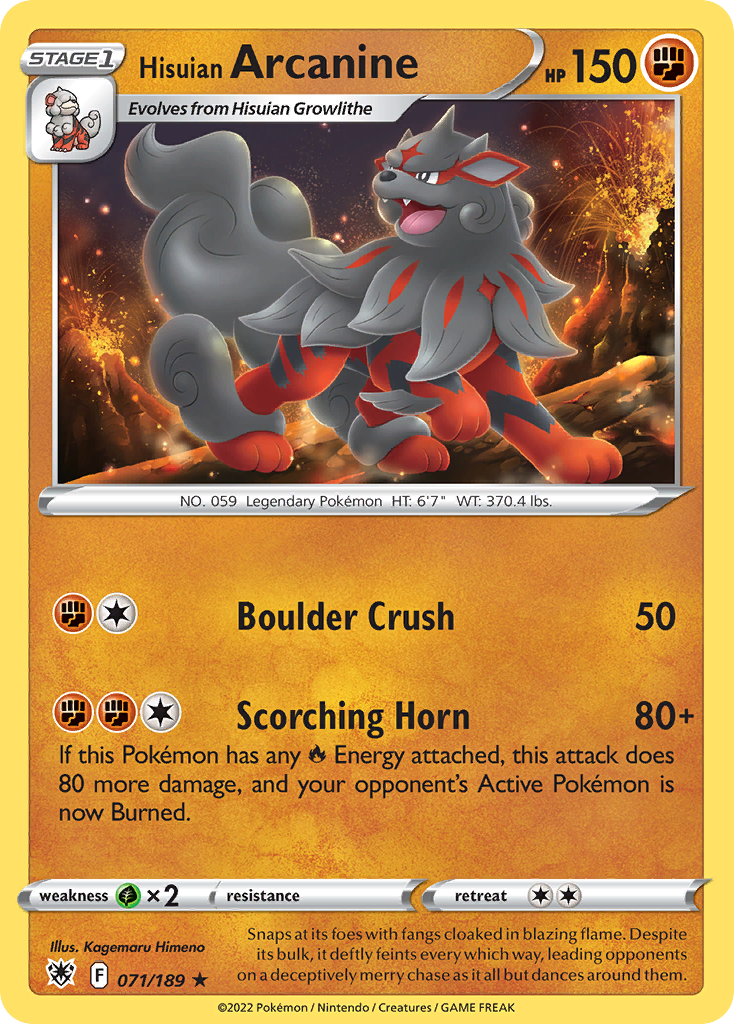 Astral Radiance Hisuian Arcanine #71/189