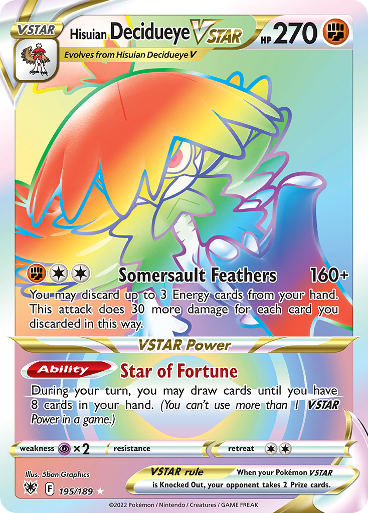Astral Radiance Hisuian Decidueye VSTAR #195/189