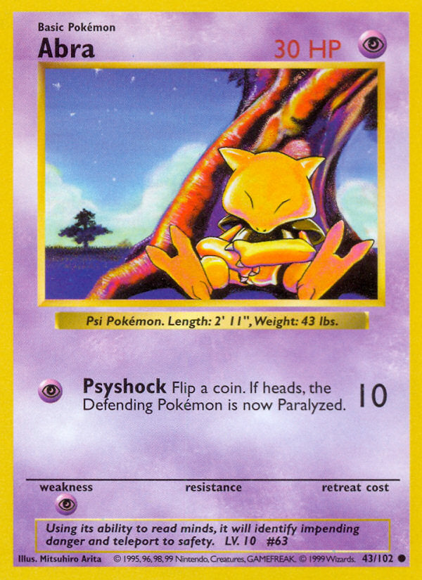 Base set Abra #43/102 shadowless