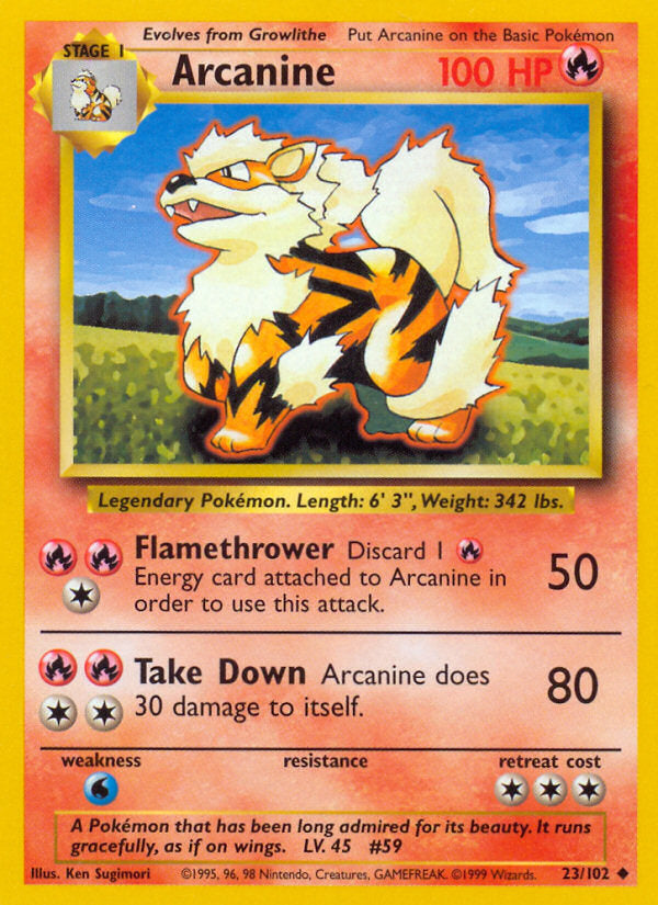 Base set Arcanine #23/102 unlimited