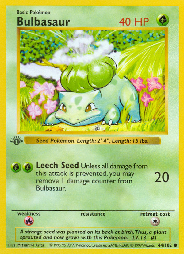 Base set Bulbasaur #44/102 first edition