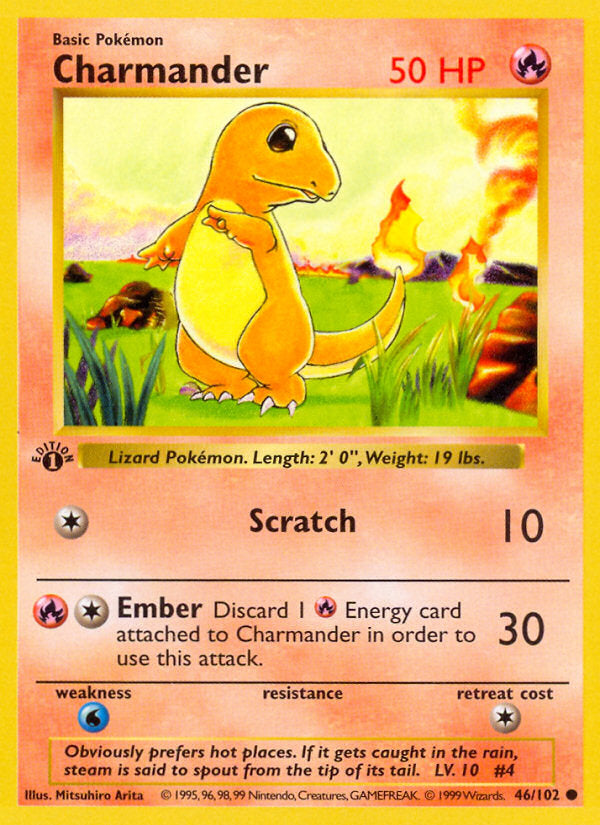 Base set Charmander #46/102 first edition