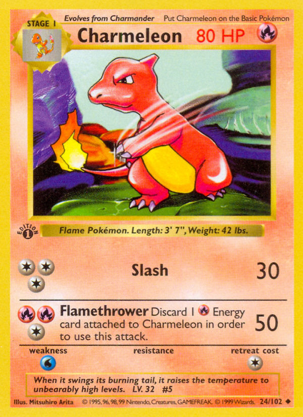 Base set Charmeleon #24/102 first edition