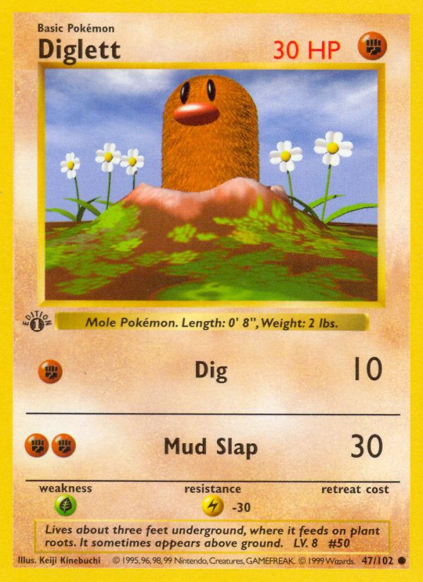 Base set Diglett #47/102 first edition