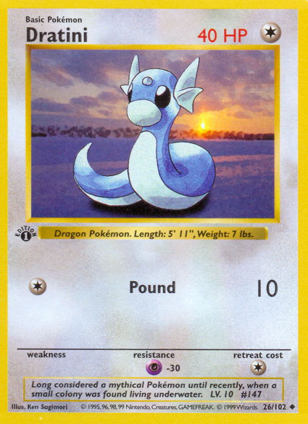 Base set Dratini #26/102 first edition