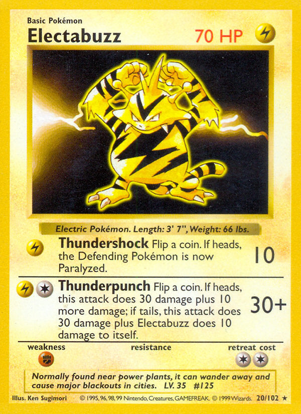 Base set Electabuzz #20/102 shadowless