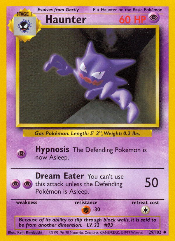 Base set Haunter #29/102 unlimited