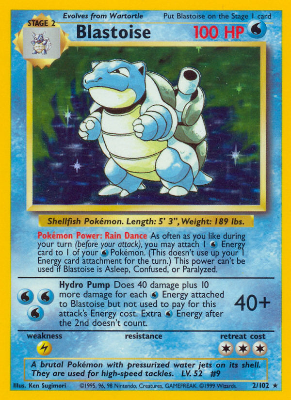 Base set Holo Blastoise #2/102 unlimited