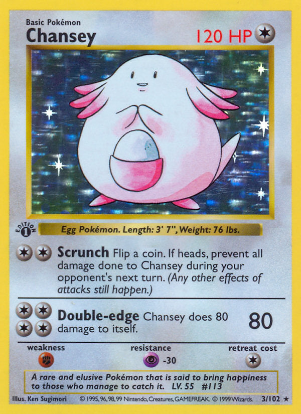 Base set Holo Chansey #3/102 first edition