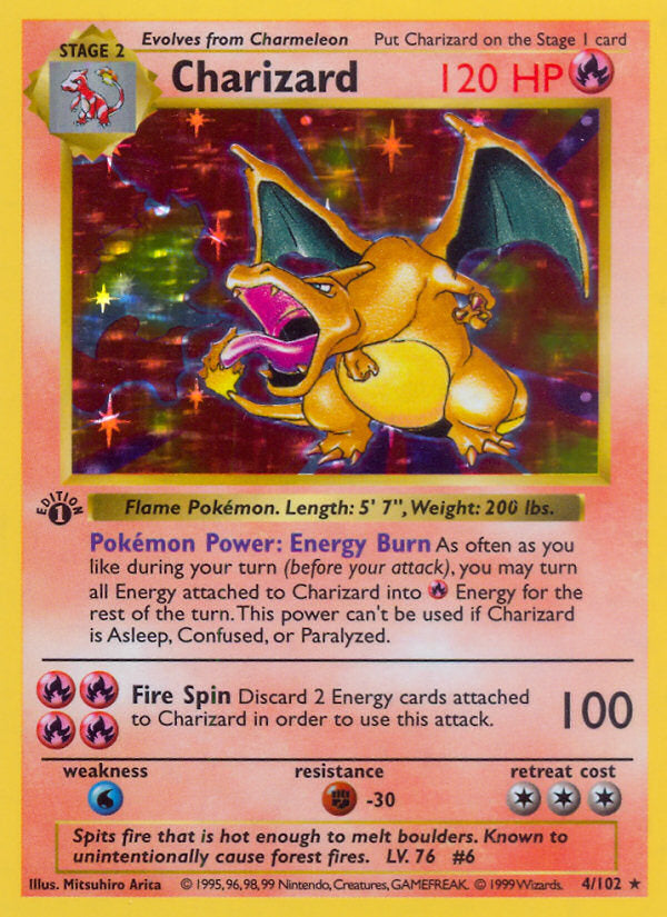 Base Set Holo Charizard First Edition door Mitsuhiro Arita