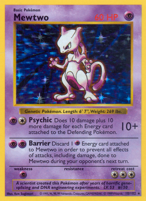 Base Set Shadowless Mewtwo 10/102
