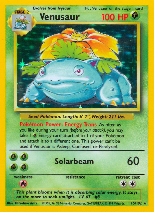 Base set Holo Venusaur #15/102 unlimited
