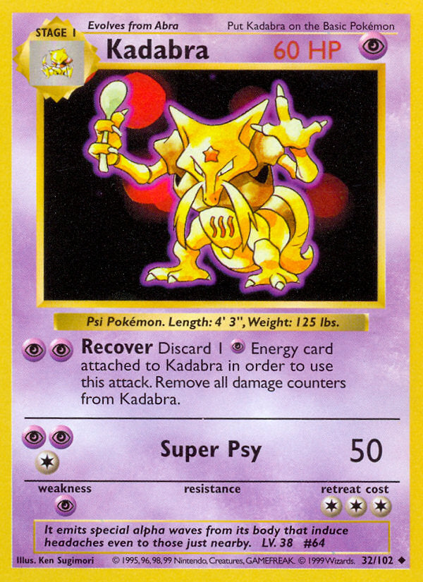 Base set Kadabra #32/102 shadowless