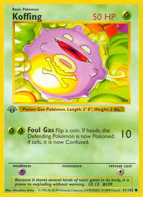 Base set Koffing #51/102 first edition
