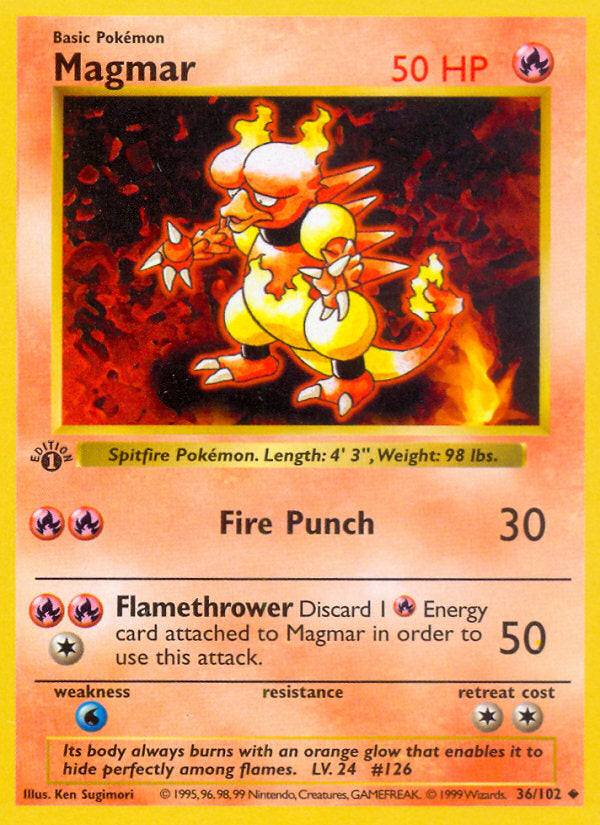 Base set Magmar #36/102 first edition