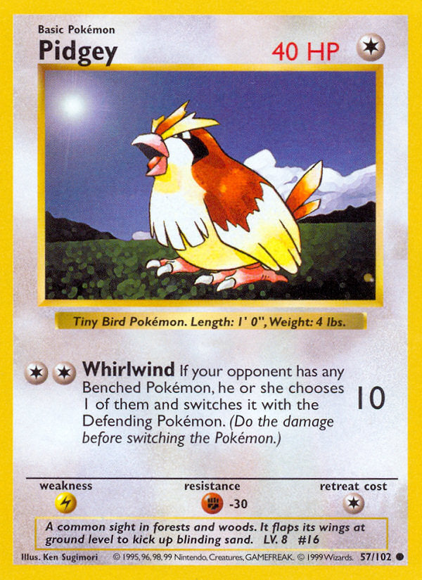 Base set Pidgey #57/102 shadowless