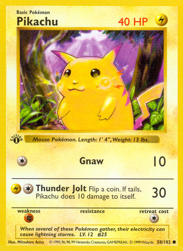 Base Set Pikachu 58/102 First Edition