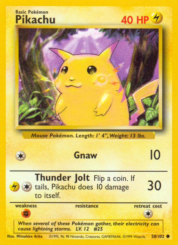 Base set Pikachu #58/102 unlimited