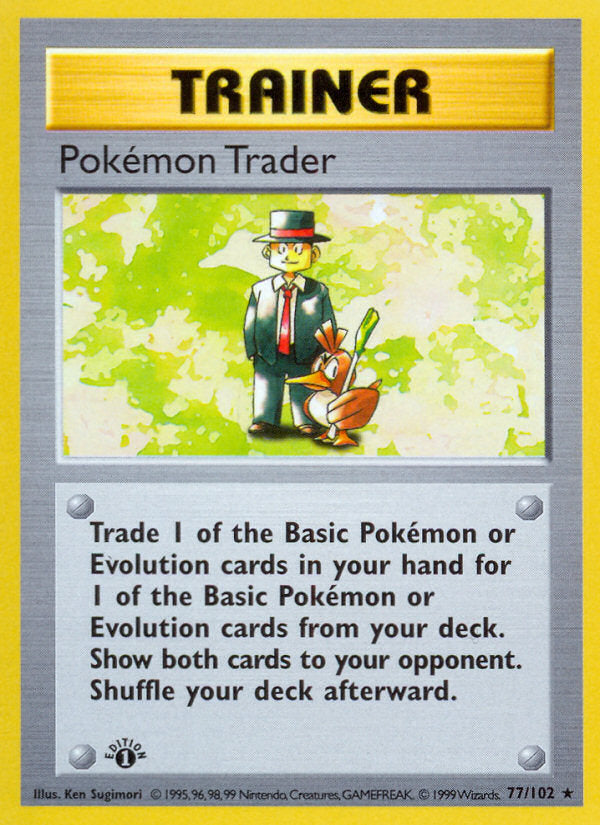 Base set Pokémon Trader #77/102 first edition