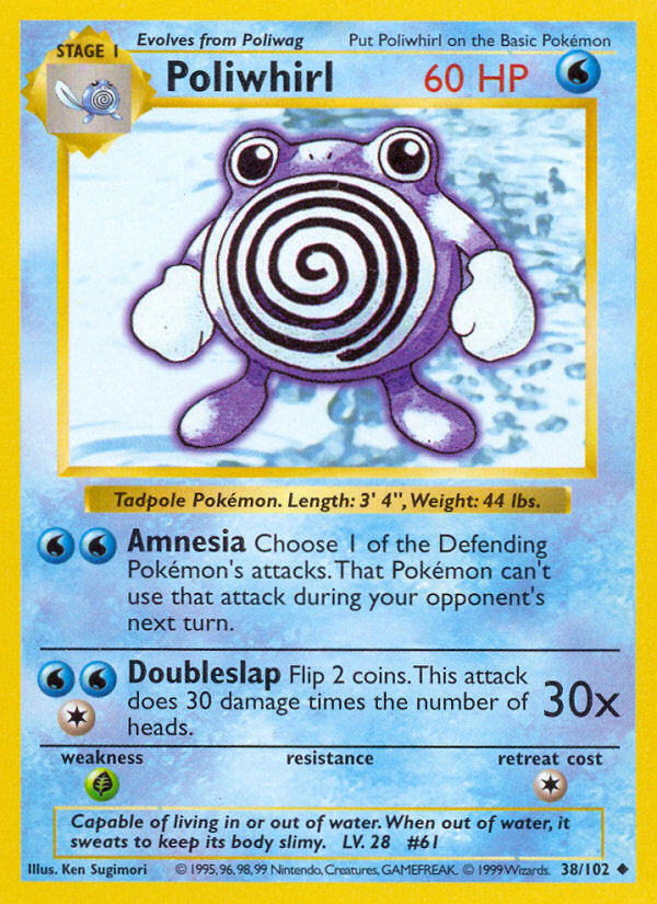 Base set Poliwhirl #38/102 shadowless