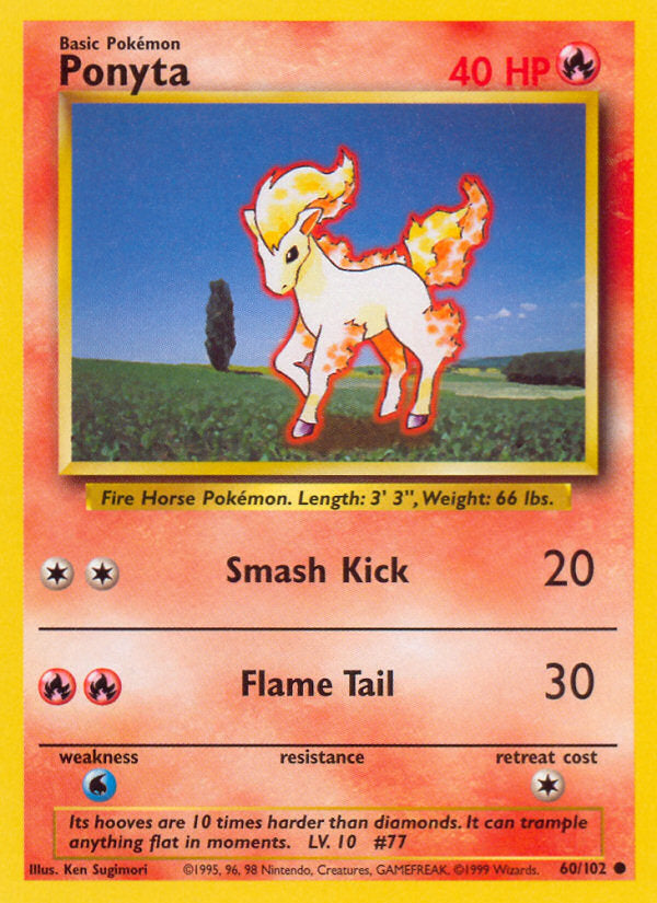 Base set Ponyta #60/102 unlimited