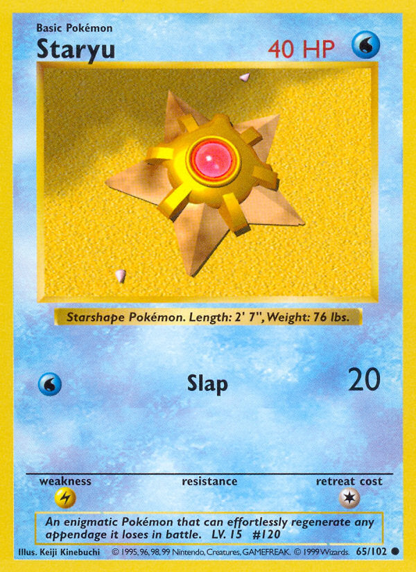 Base set Staryu #65/102 shadowless