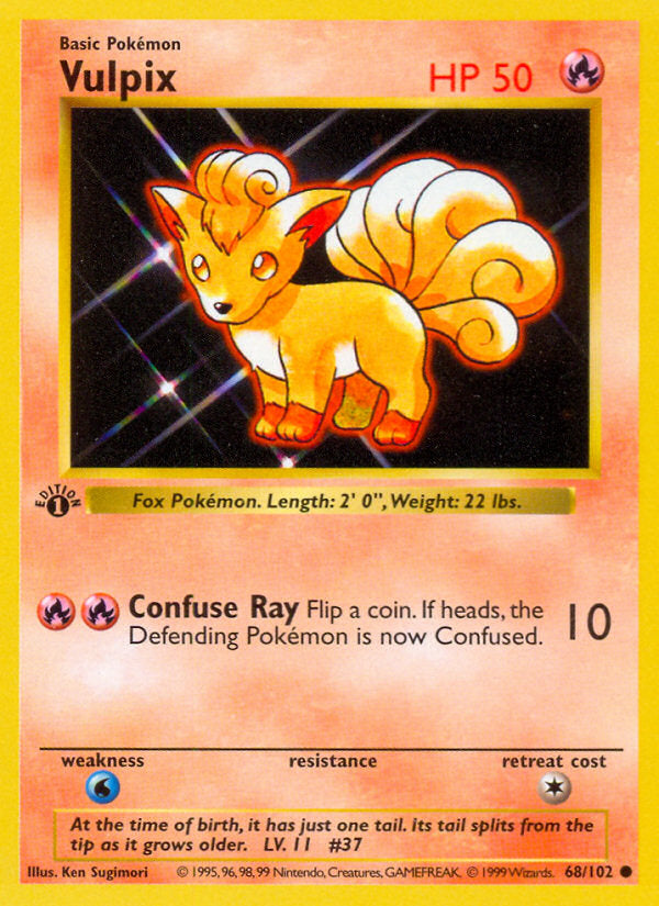 Base set Vulpix #68/102 first edition
