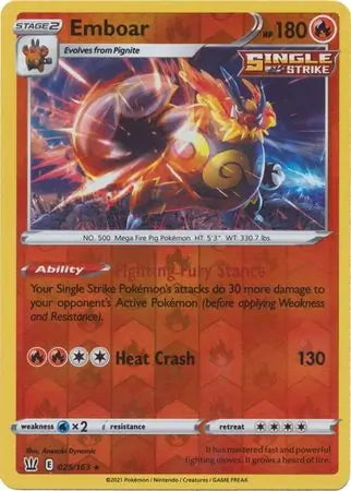Battle Styles Emboar #25/163 reverse holo
